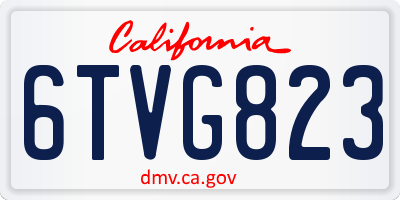 CA license plate 6TVG823