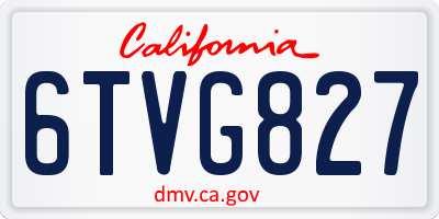 CA license plate 6TVG827