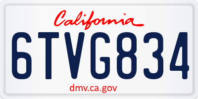 CA license plate 6TVG834