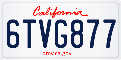 CA license plate 6TVG877