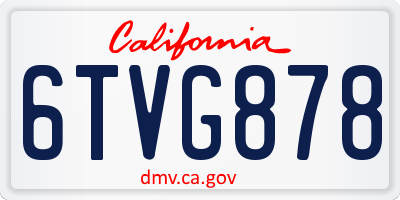 CA license plate 6TVG878