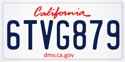 CA license plate 6TVG879