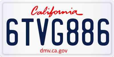 CA license plate 6TVG886