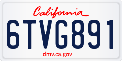 CA license plate 6TVG891