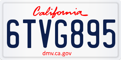 CA license plate 6TVG895