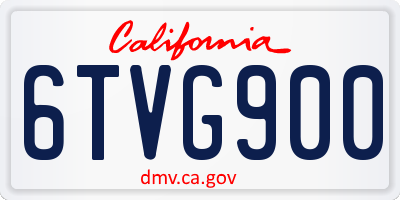 CA license plate 6TVG900