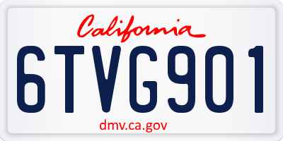 CA license plate 6TVG901