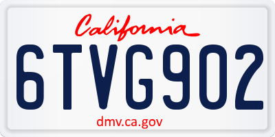 CA license plate 6TVG902