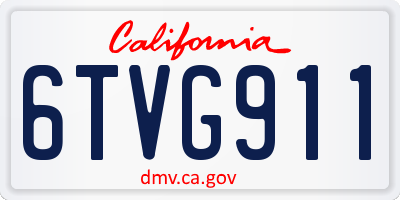 CA license plate 6TVG911