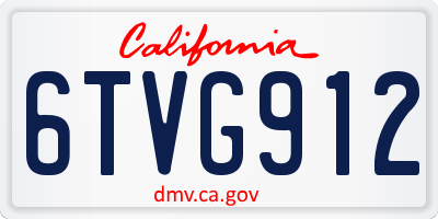 CA license plate 6TVG912