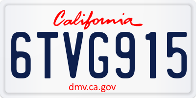 CA license plate 6TVG915