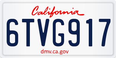 CA license plate 6TVG917