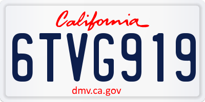 CA license plate 6TVG919