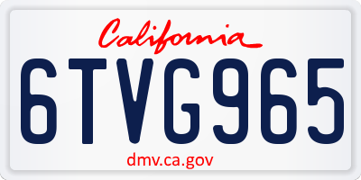 CA license plate 6TVG965