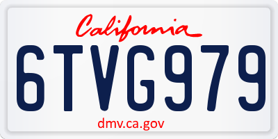 CA license plate 6TVG979