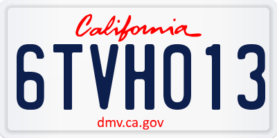 CA license plate 6TVH013