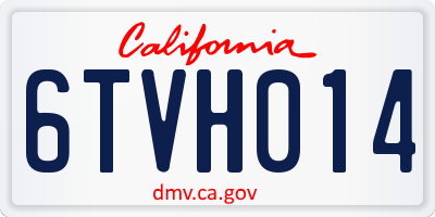 CA license plate 6TVH014