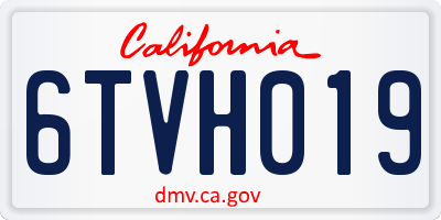 CA license plate 6TVH019