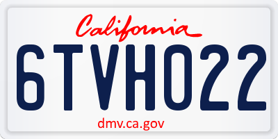 CA license plate 6TVH022
