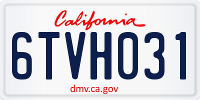 CA license plate 6TVH031