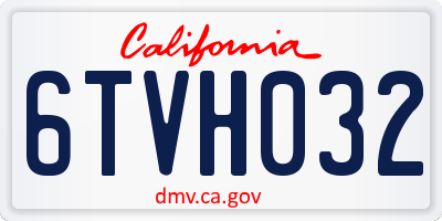 CA license plate 6TVH032