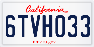CA license plate 6TVH033