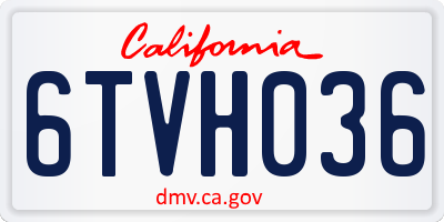 CA license plate 6TVH036