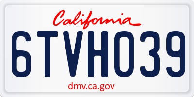 CA license plate 6TVH039