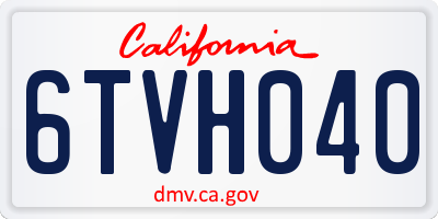 CA license plate 6TVH040
