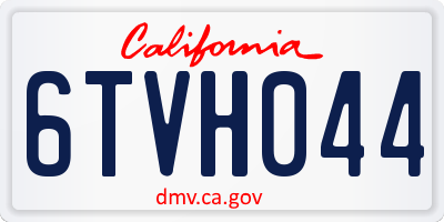 CA license plate 6TVH044