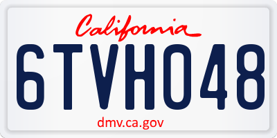 CA license plate 6TVH048