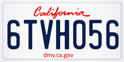 CA license plate 6TVH056