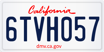 CA license plate 6TVH057