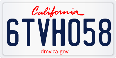 CA license plate 6TVH058