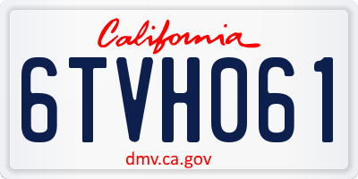 CA license plate 6TVH061