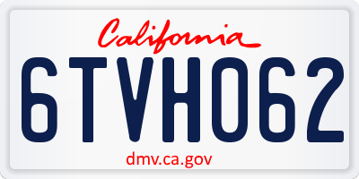 CA license plate 6TVH062