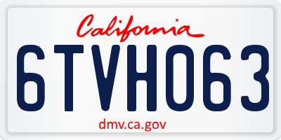 CA license plate 6TVH063