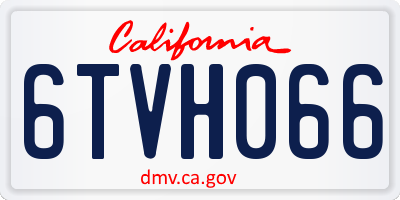 CA license plate 6TVH066