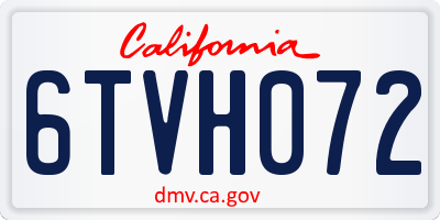 CA license plate 6TVH072