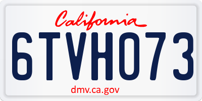 CA license plate 6TVH073