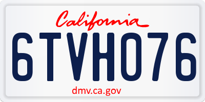 CA license plate 6TVH076