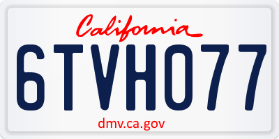 CA license plate 6TVH077