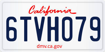 CA license plate 6TVH079