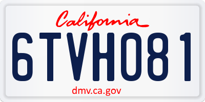 CA license plate 6TVH081