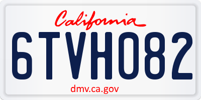 CA license plate 6TVH082