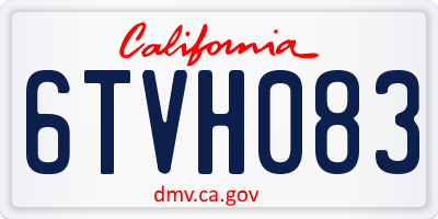 CA license plate 6TVH083