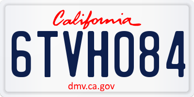CA license plate 6TVH084