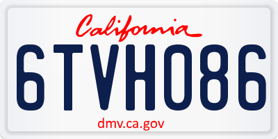 CA license plate 6TVH086