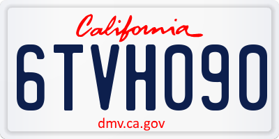 CA license plate 6TVH090