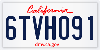 CA license plate 6TVH091